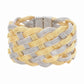 Two Tone Braided Metal Mesh Detail Magnetic Bracelet Braid Mesh Accent Bracelet, covers a range of trends, including boho, classic, festival & modern, an eye-catching alternative for all year around. Pair with tee & jeans to dress up your laid-back look, or add to a dress to enhance your work ensemble. Ideal Gift, Any Occasion