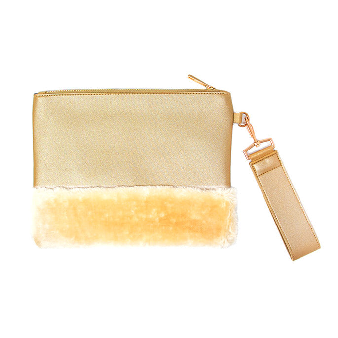 Vegan Faux Fur Trim Clutch Wristlet Bag Vegan Clutch Faux Fur Trim Wristlet Bag Evening Bag, Trendy evening bag will hold all your items. Easy to carry, slip your hand on back strap for extra security Perfect Gift Birthday, Christmas, Anniversary, Valentine's Day, Loved One, Special Occasion, Wedding, Prom, Graduation 