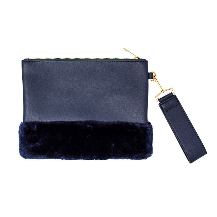 Vegan Faux Fur Trim Clutch Wristlet Bag Vegan Clutch Faux Fur Trim Wristlet Bag Evening Bag, Trendy evening bag will hold all your items. Easy to carry, slip your hand on back strap for extra security Perfect Gift Birthday, Christmas, Anniversary, Valentine's Day, Loved One, Special Occasion, Wedding, Prom, Graduation 