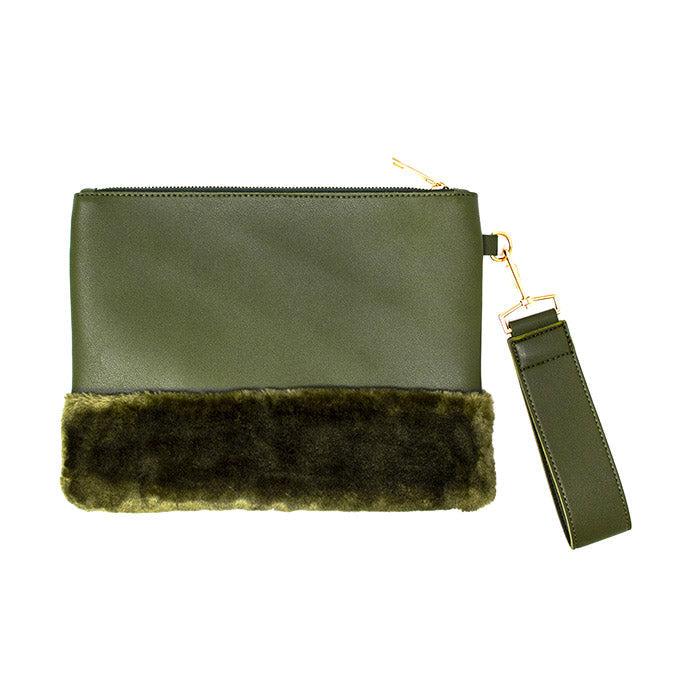 Vegan Faux Fur Trim Clutch Wristlet Bag Vegan Clutch Faux Fur Trim Wristlet Bag Evening Bag, Trendy evening bag will hold all your items. Easy to carry, slip your hand on back strap for extra security Perfect Gift Birthday, Christmas, Anniversary, Valentine's Day, Loved One, Special Occasion, Wedding, Prom, Graduation 
