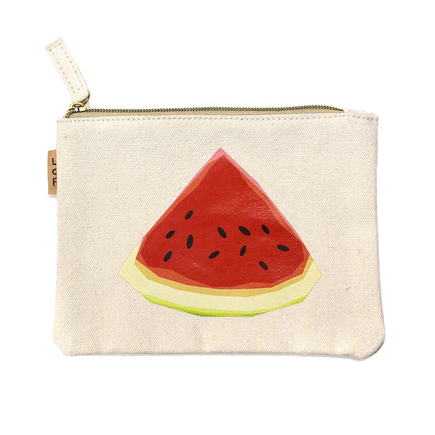 Watermelon Coin Bag Watermelon Cotton Canvas Eco Pouch Bag, perfect for carrying money, credit cards, keys or coins, light and simple. Put it in your bag and find it quickly with it's bright colors. Great for running small errands. Color : Multi Theme : Fruits/Food Size : 7.7" X 5.5" Material: 100% Cotton