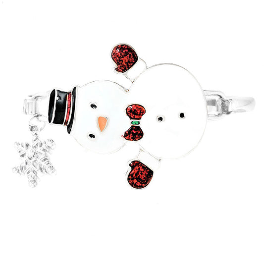 Enamel Snowman Metal Snowflake Hook Bracelet, Get ready with these bright Bracelet, put on a pop of color to complete your ensemble. Perfect for adding just the right amount of shimmer & shine and a touch of class to special events. Perfect Birthday Gift, Anniversary Gift, Mother's Day Gift, Graduation Gift.