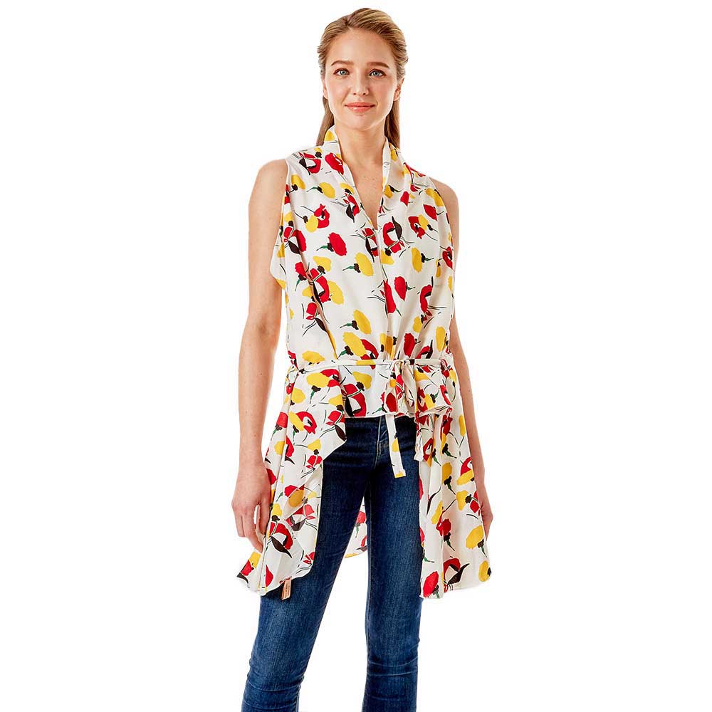 White Abstract Floral Vest Cover up, Luxurious, trendy, super soft chic capelet, keeps you warm and toasty. You can throw it on over so many pieces elevating any casual outfit! Perfect Gift for Wife, Birthday, Holiday, Christmas, Anniversary, Fun Night Out.