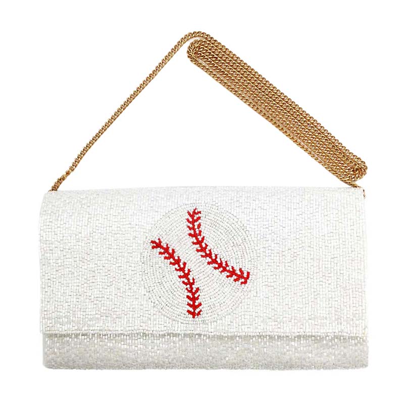White Beaded Baseball Clutch Crossbody Bag, look like the ultimate fashionista when carrying this small clutch bag, great for when you need something small to carry or drop in your bag. Keep your keys handy & ready for opening doors as soon as you arrive which easily makes your events more enjoyable. This crossbody bag enhances your beauty and makes you more attractive.