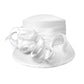 White Bow Accented Dressy Hat, Fashionable big bow dressy hat for ladies Fall and Winter outdoor events. Elegant and charming designed, a hat will make you keep your back straight, feel confident and be admirable, especially when the hat is not just fashionable, but when it totally fits your personal style! Perfect fashion hat for wedding, photoshoot, fashion show, play, bridal party, tea party and others.