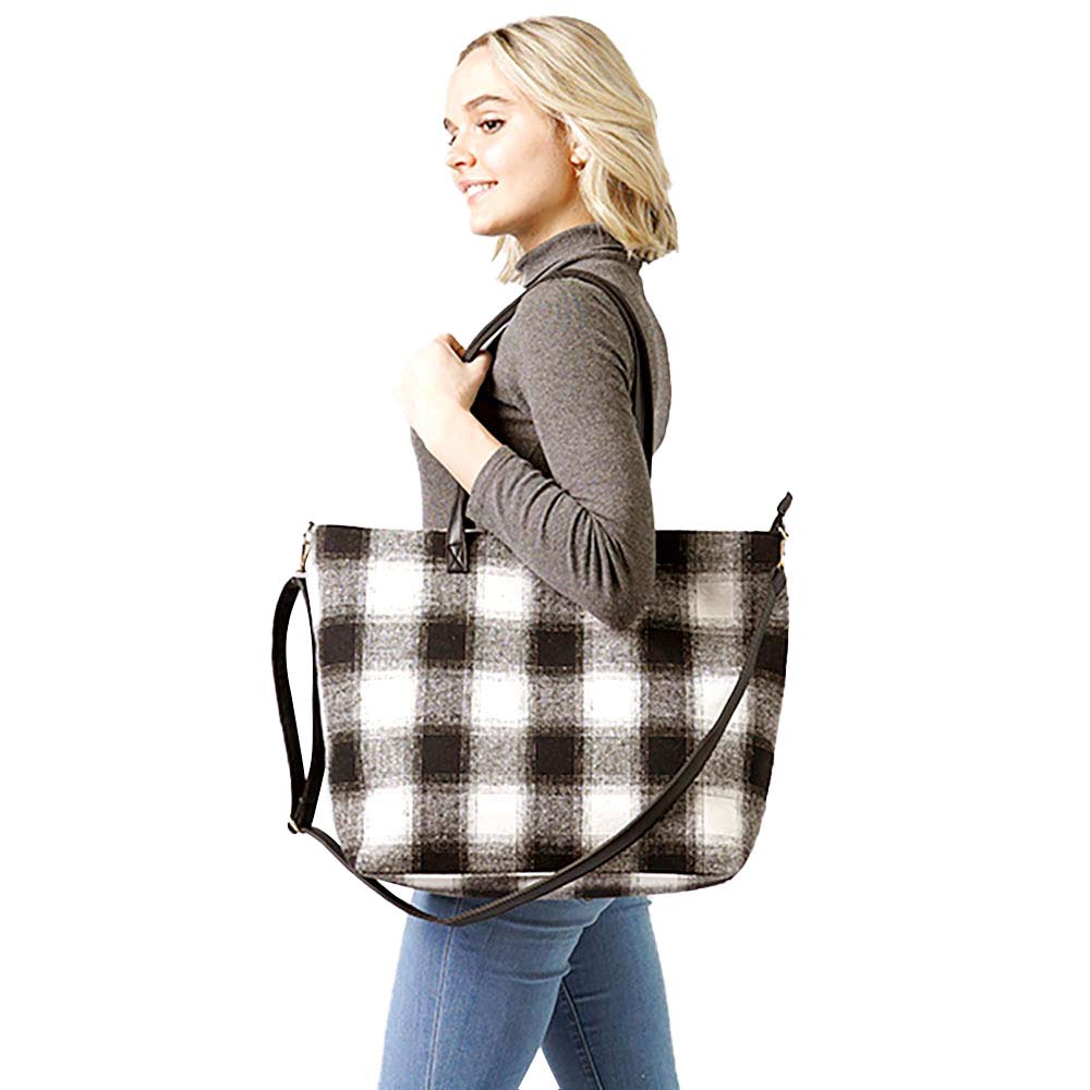 White Buffalo Check Weekend Tote Bag, the unique buffalo Check print let you stand out, be gorgeous and make an individual statement of fashion. It will be your new favorite accessory to hold onto all your items altogether in one place. The top zipper keeps everything secure and safe. It's easy to carry, and lightweight to run errands or a night out on the town. It's a smart gift for Birthdays, holidays, Christmas, New Year, etc. for your friends, family, and the persons you love and care for.