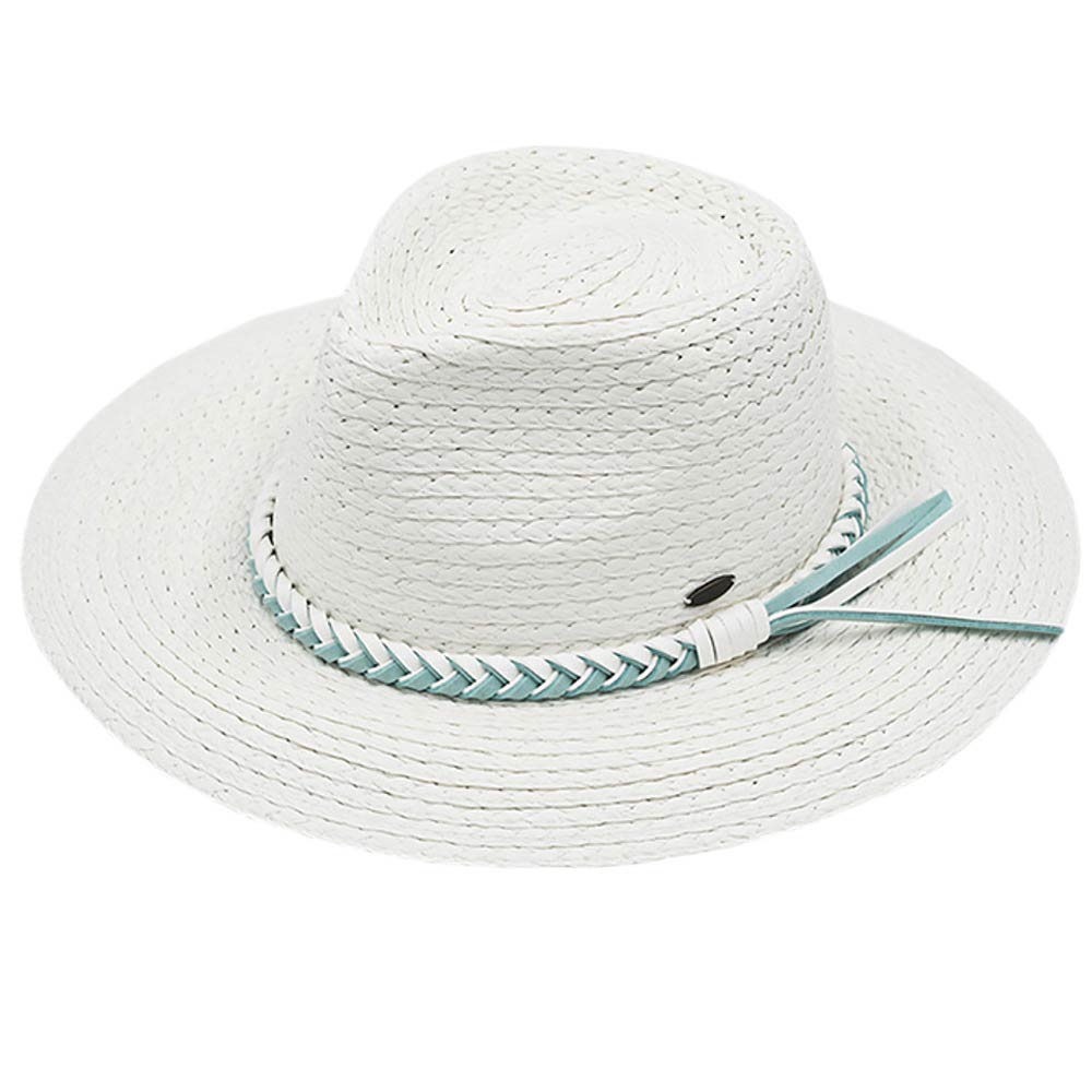 white C.C Paper Straw Braided Panama Hat, Keep your styles on even when you are relaxing at the pool or playing at the beach. Large, comfortable, and perfect for keeping the sun off of your face, neck, and shoulders. Perfect summer, beach accessory. Ideal for travelers who are on vacation or just spending some time in the great outdoors. 
