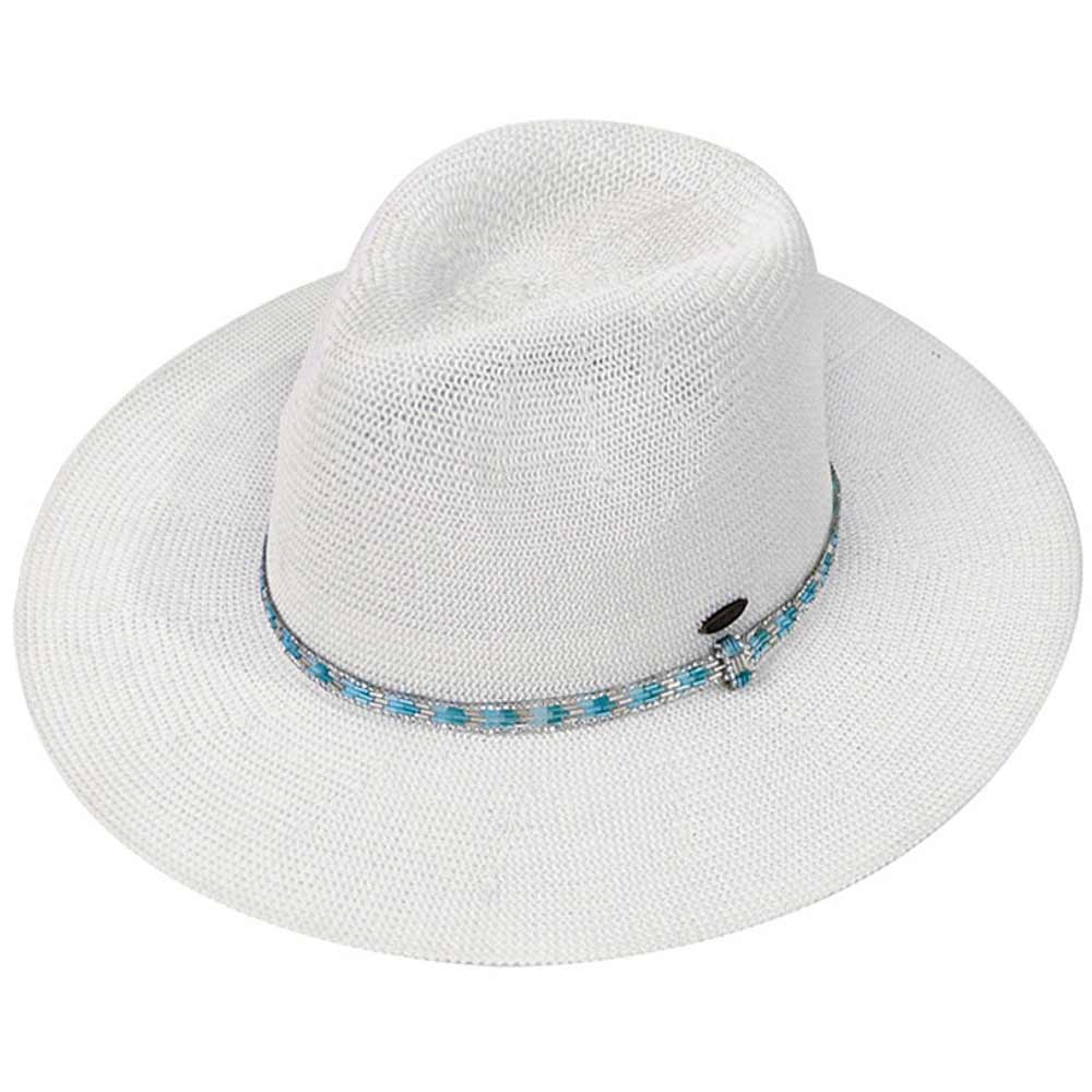 White C.C Rhinestone Bugle Bead Trim Panama Hat, get ready with this rhinestone panama hat to receive the best compliments on any special occasion. It looks so pretty, bright, and elegant on any special occasion. These panama hats are perfect for parties, Weddings, Evenings, bridal parties, and any other special occasion.