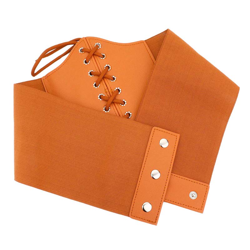 White Corset Stretch Belt, Easy and comfortable to wear or take off. Adjustable belt band fits waistline. Corset lacing style in the front, snap button closure to lock the belt with a high stretchy elastic band. High-quality material which makes it comfortable and durable. Classical & Elegant design, simple but stylish, all-match wide waist belt. Retro-designed belts, transform your clothing look in seconds.