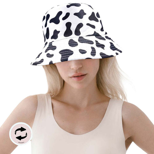 White Cow Patterned Reversible Bucket Hat, lightweight fabric provides you sun protection while the sun is beating down and keep you cool and comfortable. You can easily fold this bucket hat and put it in any backpack. This cow patterned animal theme bucket hats is perfect for travel, beach, vacation, trip, outdoor activities, street strolling, fishing for the sun protection headwear.