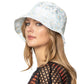 White Daisy Flower Print Lace Bucket Hat, Before running out the door under the sun, you’ll want to reach for this daisy flower print Lace bucket hat for comfort & beauty. Perfect for that bad hair day, or simply casual everyday wear. It's the perfect outfit in style while on a beach, on a tour, outing, or party.