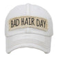 White Distressed Bad Hair Day Lavendar Baseball Cap, cool vintage cap turns your bad hair day into a good day. Faded color, embroidered patch and contrast stitching cap with fun statement will be your favorite. Birthday Gift, Mother's Day Gift, Anniversary Gift, Thank you Gift, Regalo Cumpleanos, Regalo Dia de la Madre, Sports Day