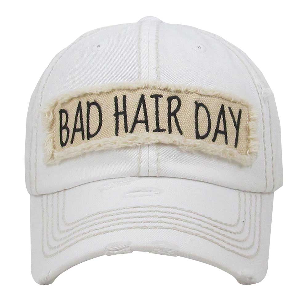 White Distressed Bad Hair Day Lavendar Baseball Cap, cool vintage cap turns your bad hair day into a good day. Faded color, embroidered patch and contrast stitching cap with fun statement will be your favorite. Birthday Gift, Mother's Day Gift, Anniversary Gift, Thank you Gift, Regalo Cumpleanos, Regalo Dia de la Madre, Sports Day