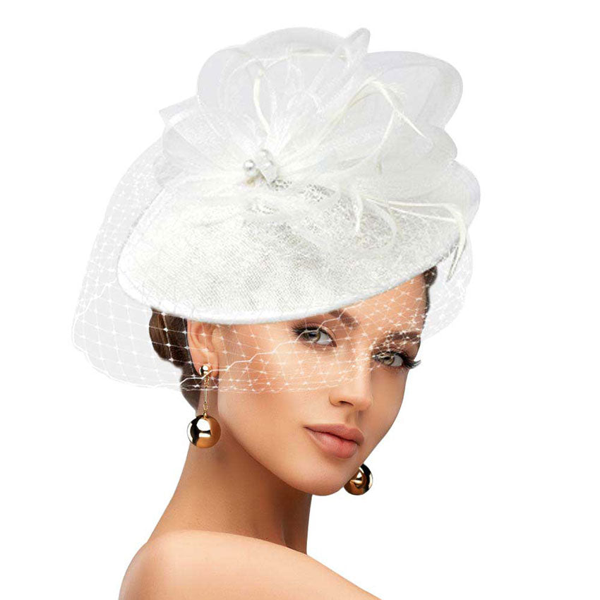 White Feather Mesh Fascinator Headband, Stylish Fascinator hat, noble, delicate mesh feathers and material is compertable and easy wearing also add glamour and fancy charming. This timeless pieces are Perfect for a fancy formal event, a ladies luncheon, a tea party, cocktail party, prom, Kentucky Derby, Grand National, Melbourne Cup, Triple Crown, wedding or any special occasion.