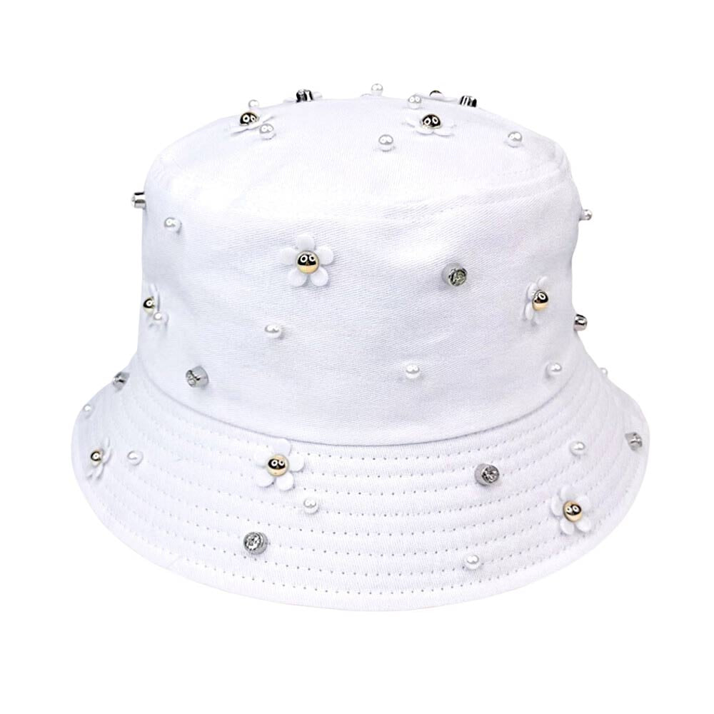 White Flower Embellished Bucket Hat, is a beautiful addition to your attire that will amp up your outlook to a greater extent. Before running out the door into the cool air, you’ll want to reach for this flora bucket hat for comfort & beauty. Accessorize the flower-embellished bucket hat to cover up a bad hair day. It's the autumnal touch you need to finish your outfit in style. Perfect to carry with while on a tour, beach, outing, under the sun, or at any beach party.