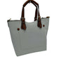 White Genuine Leather Tote Shoulder Handbags For Women. Ideal for everyday occasions such as work, school, shopping, etc. Made of high quality leather material that's light weight and comfortable to carry. Spacious main compartment with magnetic snap closure to safely store a variety of personal items such as wallet, tablet, phone, books, and other essentials. One interior open pocket for small accessories within hand's reach.