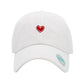 White Heart Embroidered Baseball Cap, a stylish, fun cool heart-themed embroidered baseball cap that will surely amp up your beauty with perfect style. Perfect for walking in sun & great for a bad hair day. The embroidered style with different colored heart shapes gives it an awesome look. Soft textured, embroidered, and different eye-catchy colors make it become your favorite cap. Stay stylish.