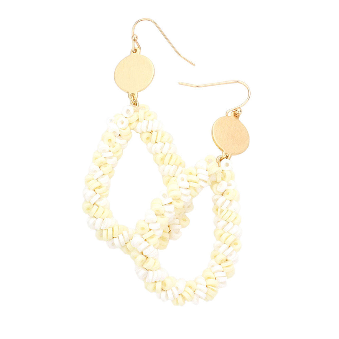 White Heishi Beaded Open Teardrop Dangle Earrings.  These fashionable trendy Teardrop earrings for women are suitable for every girl as well! Wearing it you are a unique fashion in the crowd. These gorgeous earrings are unique in design, light and sparky. Perfect for Valentine’s Day, bachelorette party, Beach Party, Vacation Earrings, Party Earrings, Party Favors to glam up your party outfit.