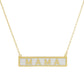 White MAMA Gold Dipped Enamel Rectangle Message Pendant Necklace, these MAMA dipped necklace can light up any outfit, This piece is versatile and goes with practically anything! Make your mother feel special by giving this MAMA Metal Bar pendant necklace as a gift and expressing your love for your mother on this Mother's Day. This Enamel MAMA Pendant Necklace is perfect Mother's Day gift for all the special women in your life, be it mother, wife, sister or daughter.