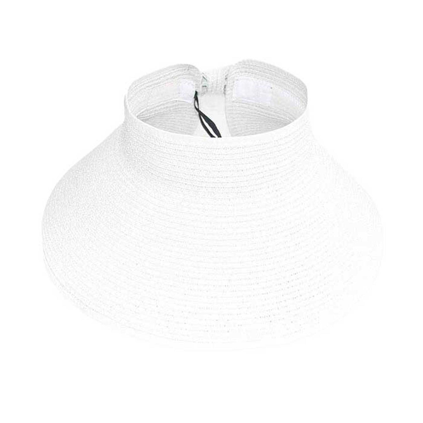 White Roll Up Foldable Large Brim Sun Visor Hat. Keep your styles on even when you are relaxing at the pool or playing at the beach. Large, comfortable, and perfect for keeping the sun off of your face, neck, and shoulders Perfect summer, beach accessory. Ideal for travelers who are on vacation or just spending some time in the great outdoors.