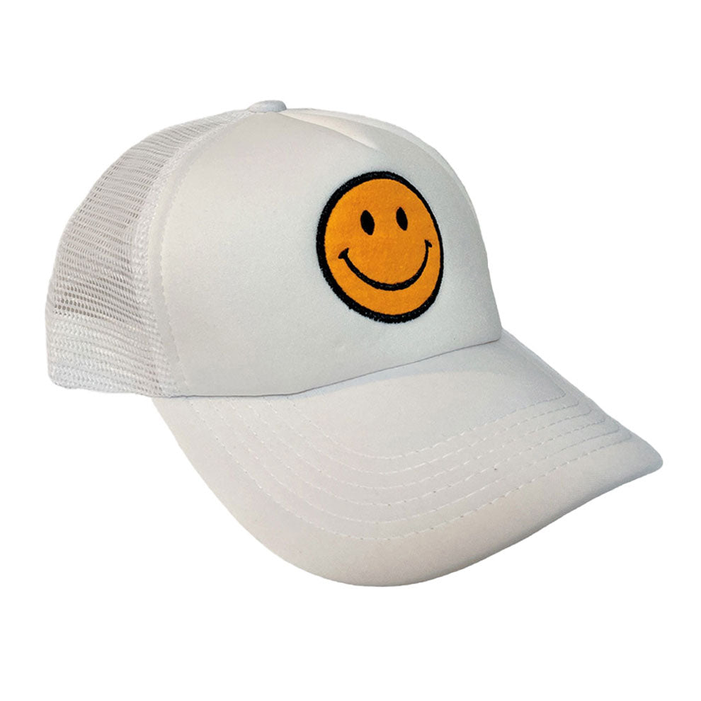 White Smile Accented Mesh Back Baseball Cap, This fun cool smile accented embroidered baseball Cap is made for you. It's fully adjustable and easy to style! Protect your skin from harmful UV rays and keep your hair out of your face and eyes by wearing this comfortable baseball cap during all your outdoor activities like exercising, running, playing tennis, sports and camping!