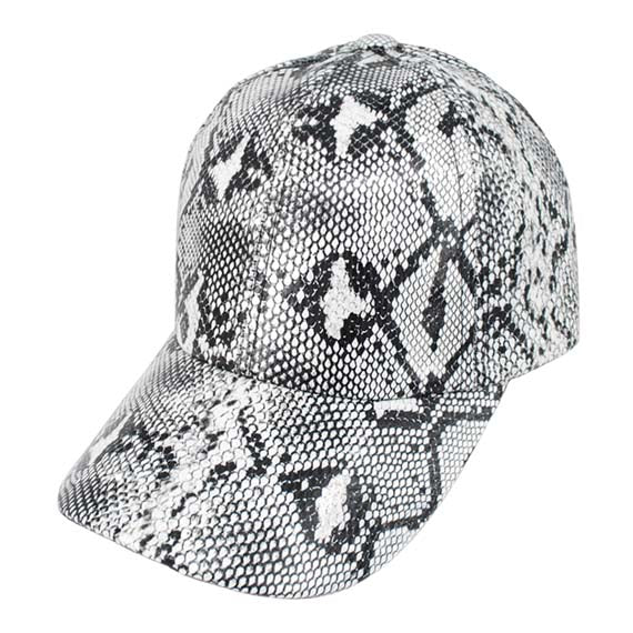 White Snake Skin Patterned Baseball Cap, show your trendy side with this snake skin patterned baseball cap Make You More Attractive And Charming Among The Crowd. Have fun and look Stylish. Great for covering up when you are having a bad hair day and still looking cool. Perfect for protecting you from the sun, rain, wind, snow on outdoor activities and You Protect Your Skin From Harmful Uv Rays And Keep Your Hair Away From Your Face And Eyes.