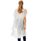White Solid Color Half Ruffled Cover-Up Poncho, This lightweight ponchos for women have plenty of stretch with lovely draping. The added ruffle edge gives better coverage with a feminine look. Feel sexy and comfortable no matter where you are. This unique poncho top can be worn in a variety of ways. A warp poncho that will complement every outfit you own. Suitable for Summer wrap, travel vacation, Beach, Party, Club, Night, Evening, Date, Casual and Other Occasions in Spring, Summer and Autumn.