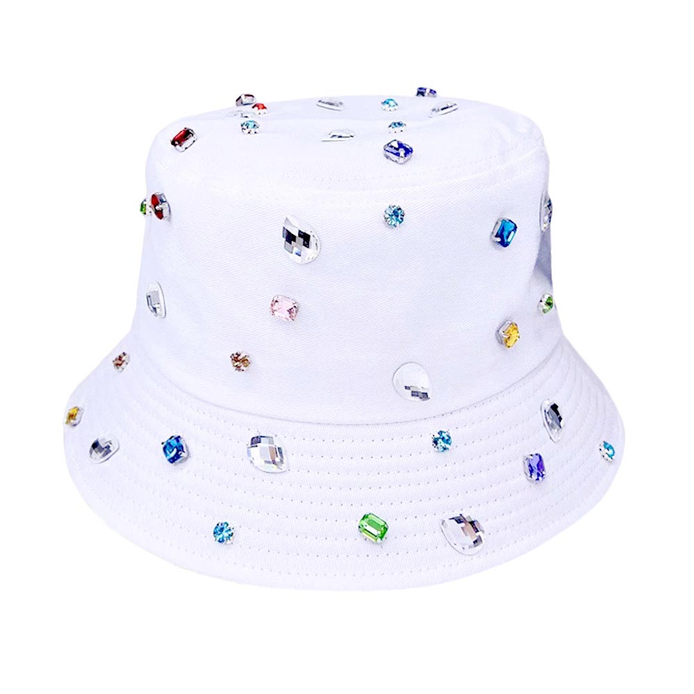 White Stone Embellished Bucket Hat, a beautifully designed hat with combinations of perfect colors that will make your choice enrich to match your outfit. The stone embellished bucket hat makes you sparkly at the party and absolutely gets many compliments.