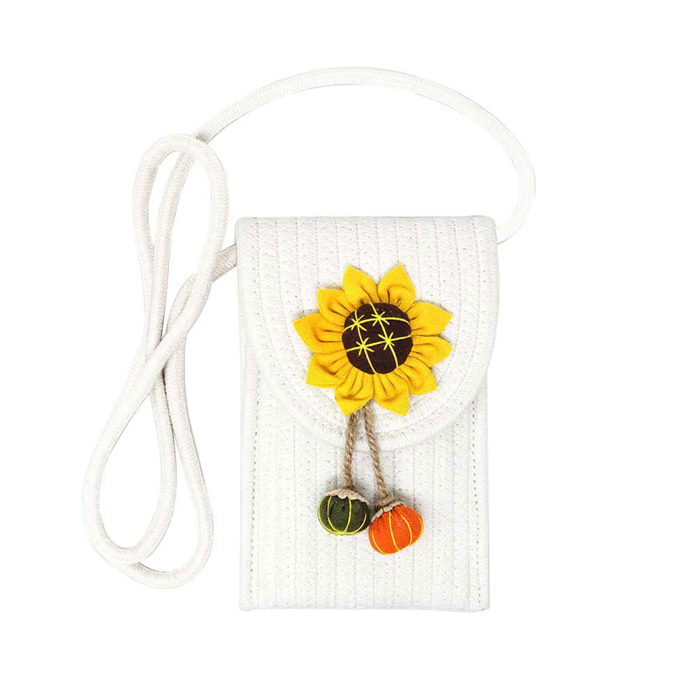 White Sunflower Patch Accented Mini Straw Crossbody Bag, these straw Crossbody Bag are designed with Sunflower Patch, looking lovely and attractive; they are lightweight to carry and durable to serve you for a long time, giving you good use feeling; Easy to carry specially when you need hands-free, fun, vibrant colors casual or a night out on the town or hang out on the beach. Perfect Birthday Gift, Valentine's Day Gift, Anniversary Gift, Loved One Gift, Mother's Day Gift, Vacation, etc
