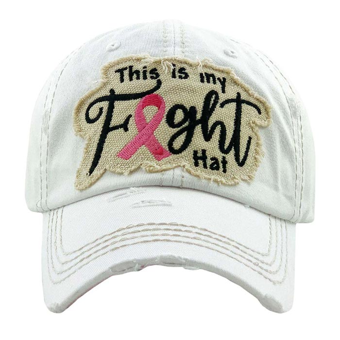 White This is my Fight Hat Pink Ribbon Vintage Baseball Cap, Show your trendy side with this lovely Baseball hat. Soft textured, embroidered message with fun statement will become your favorite cap. It is an adorable baseball cap that has a vintage look, giving it that lovely appearance. The vintage cap is perfect for night out, outdoor event, hip hop fashion, halloween costume, shopping, dating, wedding, music festival, evening party, prom, travel, beach, vacations and even for casual business wear.
