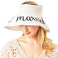 White Just Married Message Roll Up Foldable Visor Sun Hat, This visor hat with Just Married Message is Open top design offers great ventilation and heat dissipation. Features a roll-up function; incredibly convenient as it is foldable for easy storage or for taking on the go while traveling. Wonderful UV Protection Summer sun hat that is perfect for gardening, walking along the beach, hanging by the pool, or any other outdoor activities.