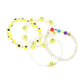 Yellow 4PCS Freshwater Pearl Evil Eye Beaded Stretch Bracelets, Get ready with these Bracelet, put on a pop of color to complete your ensemble. Perfect for adding just the right amount of shimmer & shine and a touch of class to special events. Perfect Birthday Gift, Valentine's Gift, Anniversary Gift, Mother's Day Gift, Graduation Gift.
