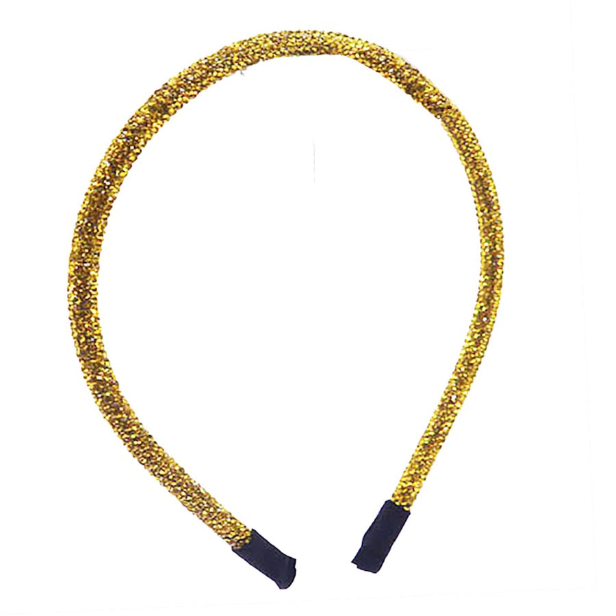 Yellow Bling Stone Accented Giltzy Bead Padded Crystal Shimmer Hair Headband, soft, shiny headband makes you feel extra glamorous. Push your hair back, add a pop of color and shine to any plain outfit, Goes well with all outfits! Receive compliments, be the ultimate trendsetter. Perfect Birthday Gift, Mother's Day, Easter 