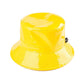 Yellow C.C Brand Shiny Solid Color Reflective Enamel Detailed Rain Bucket Hat; this rain hat is snug on the head and works well to keep rain off the head, out of eyes, and also the back of the neck. Wear it to lend a modern liveliness above a raincoat on trans-seasonal days in the city. Perfect Gift for fashion-forward friend