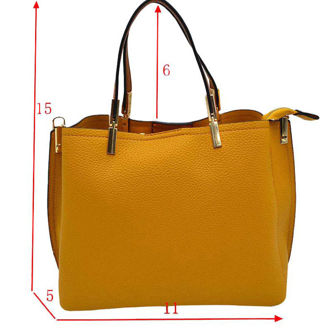 Yellow Simpler Times Bucket Crossbody Bags For Women. A great everyday casual shoulder bag composed of Faux leather. A simple design with subtle gold hardware details on the closure. Magnetic snap closure for an inner zipper pouch opening spacious to hold your phone, wallet, and other essentials securely.