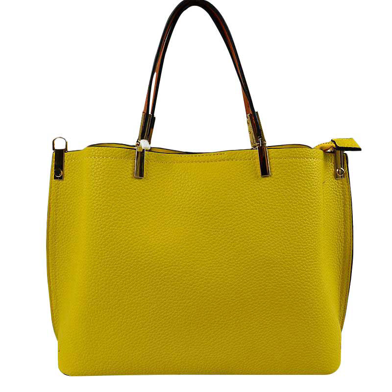 Yellow Simpler Times Bucket Crossbody Bags For Women.A great everyday casual mini shoulder bag composed of premium leather. A simple design with subtle gold hardware details on closure, top handle details and zipper. Equipped with a sleek top handle as well as an adjustable/detachable mesh long strap for multiple carrying options. Magnetic snap closure for an inner zipper pouch opening spacious to hold your phone, wallet, and other essentials secure.