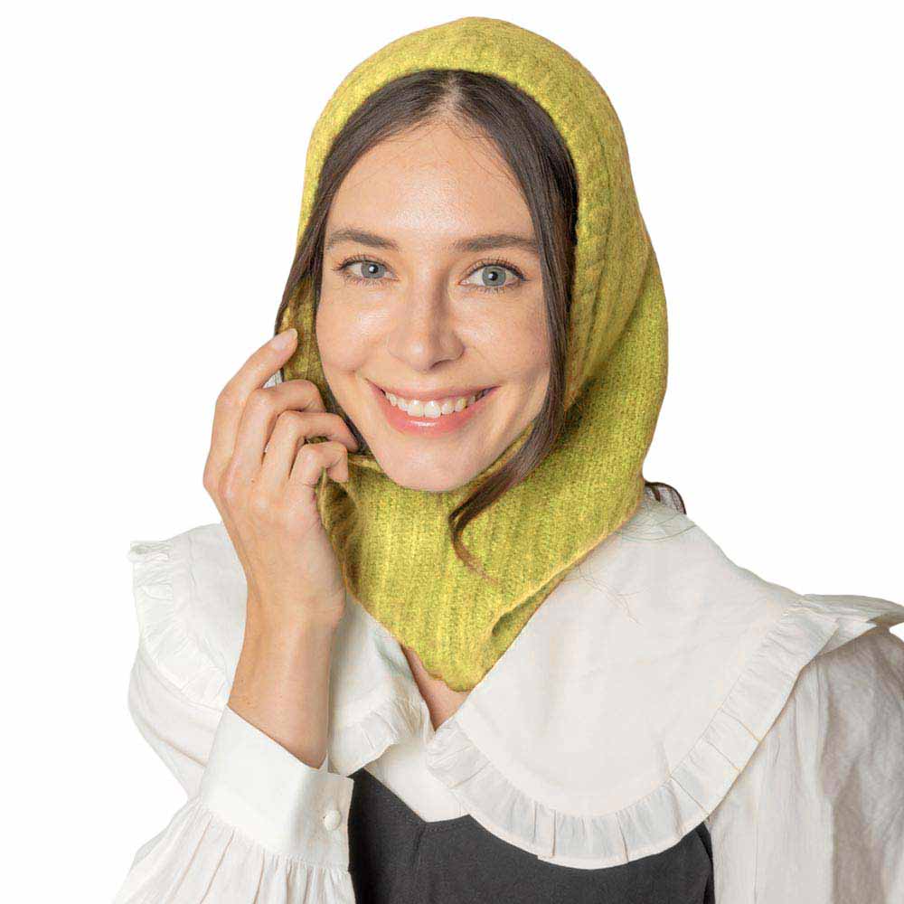 Yellow Solid Snood Hat, This classic snood will provide warmth in the winter. Comfortable and lightweight made with breathable fabric. Fabulous and stylish knitting pattern for an all-in-one hat and snood. A snood hat will become a favorite accessory in cold weather for everyday indoors and outers. The set will be a good gift for your loved ones. Care! Stay fashionable with extra warmth.