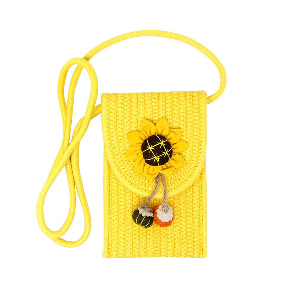 Yellow Sunflower Patch Accented Mini Straw Crossbody Bag, these straw Crossbody Bag are designed with Sunflower Patch, looking lovely and attractive; they are lightweight to carry and durable to serve you for a long time, giving you good use feeling; Easy to carry specially when you need hands-free, fun, vibrant colors casual or a night out on the town or hang out on the beach. Perfect Birthday Gift, Valentine's Day Gift, Anniversary Gift, Loved One Gift, Mother's Day Gift, Vacation, etc