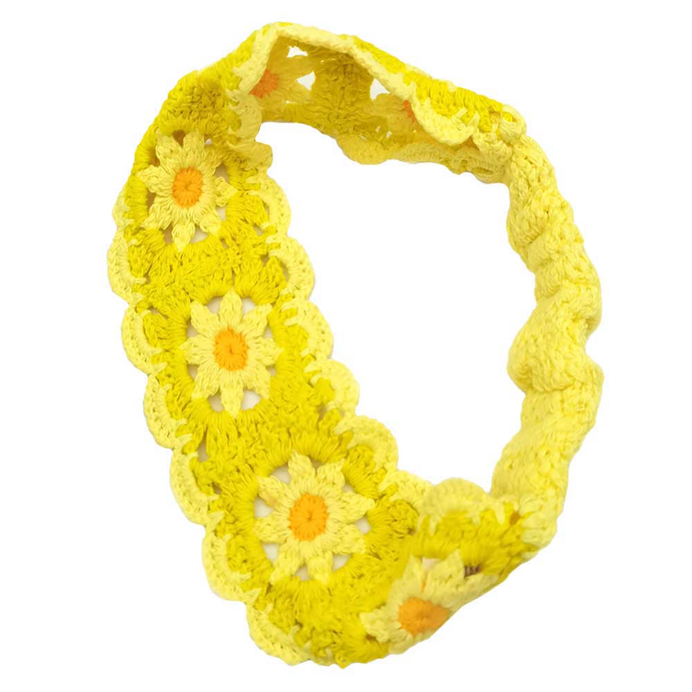 Yellow Trendy Flower Crochet Elastic Headband, A crochet flower Headband is the perfect spring accessory and so much fun to make! The elastic wide crochet headbands are made from an breathable material, soft, and comfortable to wear for long periods of time, Colorful crochet hairband for girls, women will ensure your hairstyle stands out from the rest. Simple and elegant design, you can wear them when you go to work or school, do sports, party, ceremony, traveling, hang out.