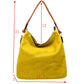 Yellow Womens Single Handle Shoulder Bag With Longer Strap. Show your trendy side with this awesome Shoulder Bag. Spacious enough for carrying any and all of your seaside essentials. The soft straps really helps carrying this shoulder bag comfortably. Folds flat for easy packing. Perfect as a beach bag to carry foods, drinks, big beach blanket, towels, swimsuit, toys, flip flops, sun screen and more.