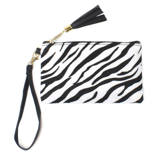 Zebra Faux Hair Wristlet Pouch Bag Zebra Faux Hair Clutch Bag Wristlet detachable strap. Classic animal print gives you the ultimate fashionista look while carrying this trendy Zebra print bag! It will be your new favorite carry all accessory bag. Perfect Gift for Birthday, Holiday, Christmas, New Years, Anniversary