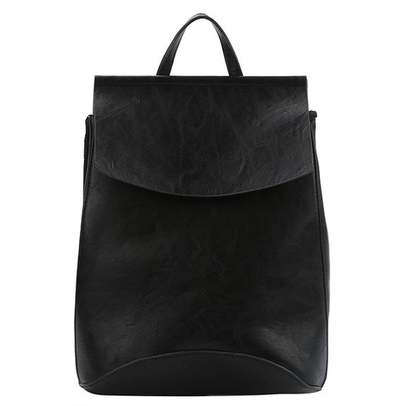 Black Vegan Backpack Best Seller - Modern Chic Vegan Long-lasting Faux Leather Backpack Convertible Bag, largely spaced, daily necessities can be put into this fashionable bag, take it to  school, work or a day trip, simple sophistication, dress to impress. Perfect Birthday Gift, Anniversary Gift, Thank you Gift, Vegan Convertible Backpack